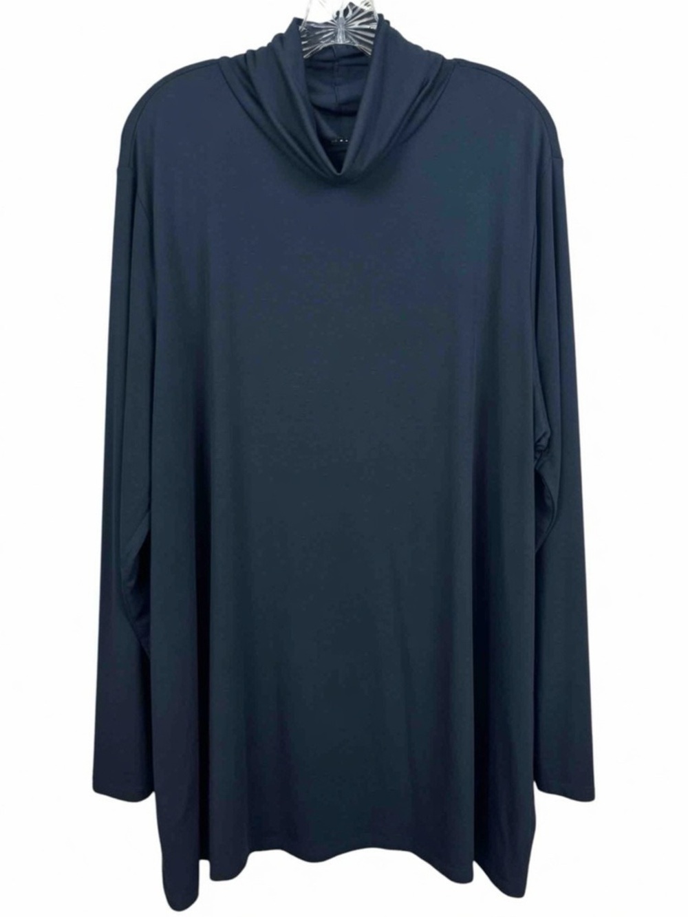 Jessica London Stretchy Black  Turtleneck Tunic Top 26/28